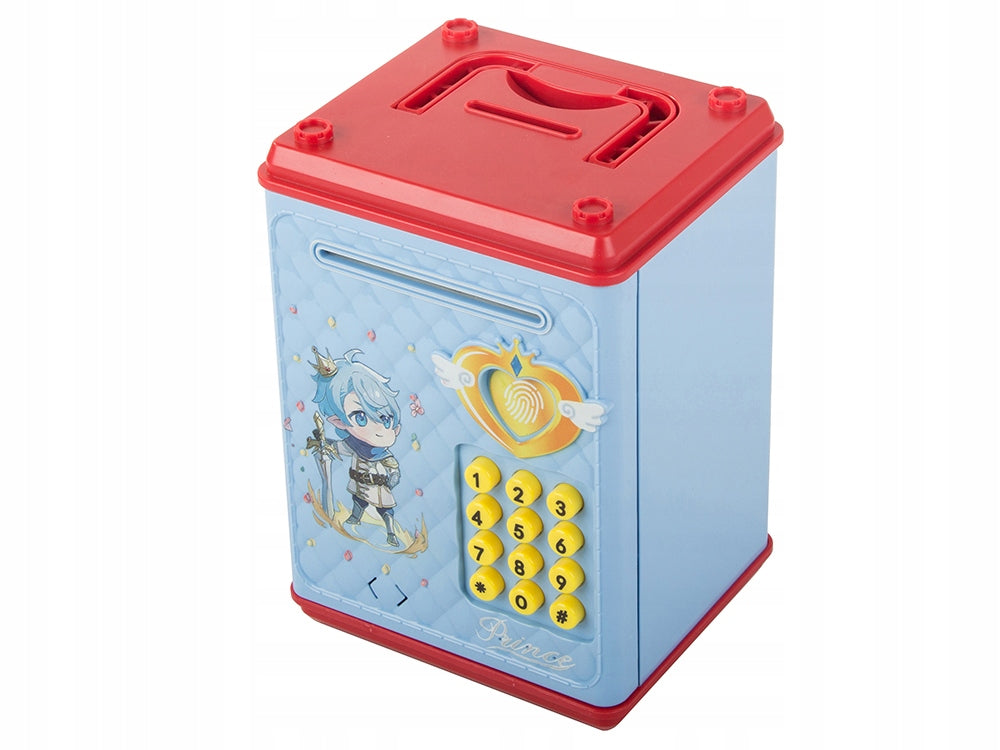 Pusculita tip seif, Zola®, deschidere cu pin, sunete si lumina, plastic, 18 x 10 x 12 cm, albastru Pusculita tip seif, Zola®, deschidere cu pin, sunete si lumina, plastic, 18 x 10 x 12 cm, albastru